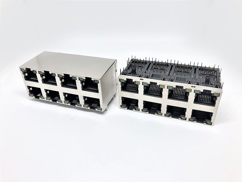 ARJ02-080808-F21-S0L1-R (RJ45 Side Entry, 2x4 Port) ARJ02-080808-F21-S0L1-R (RJ45 Side Entry, 2x4 Port)