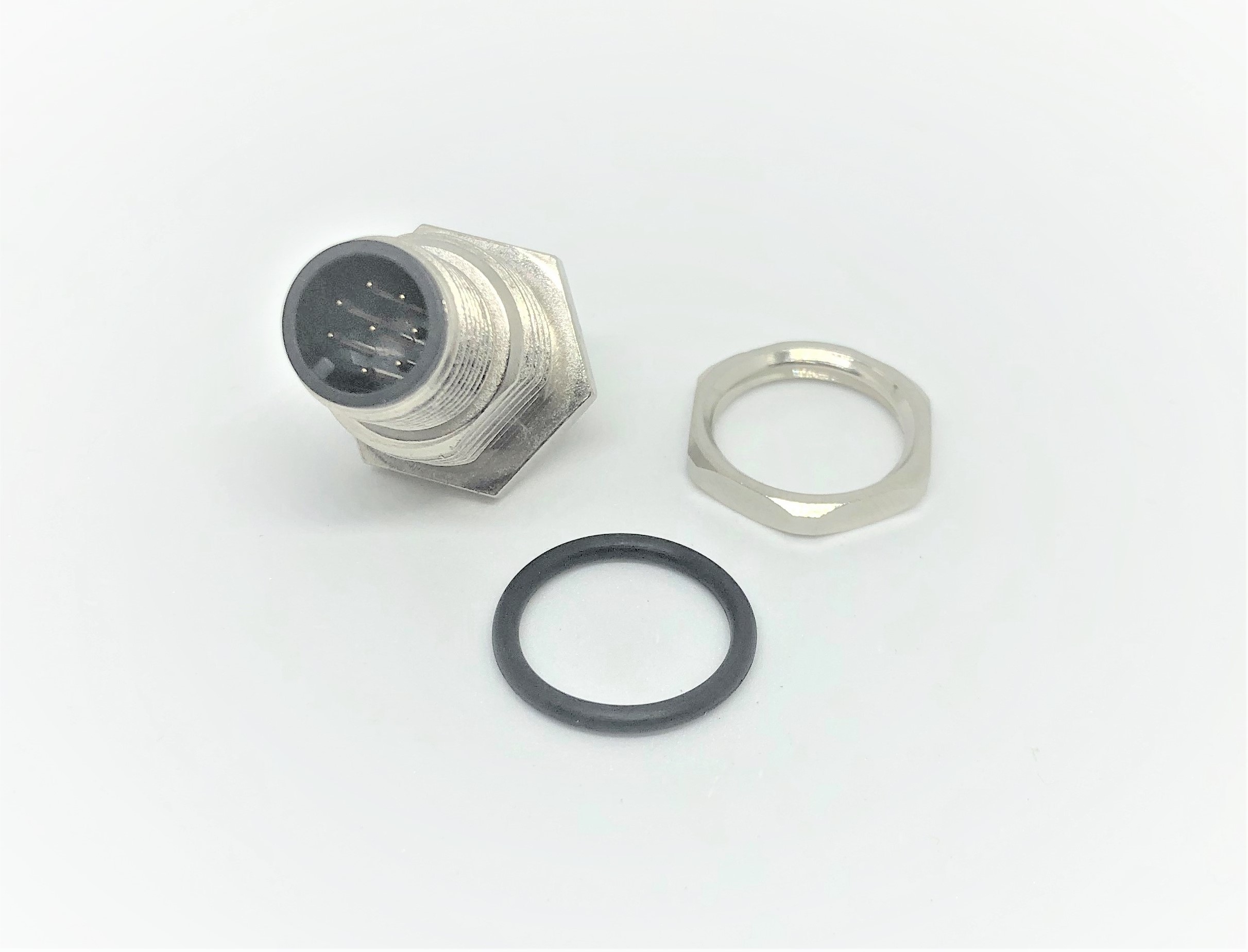 AM12-08PMMS-SF7001-A (M12, A Code, 8Pin, Front lock, For Cable)