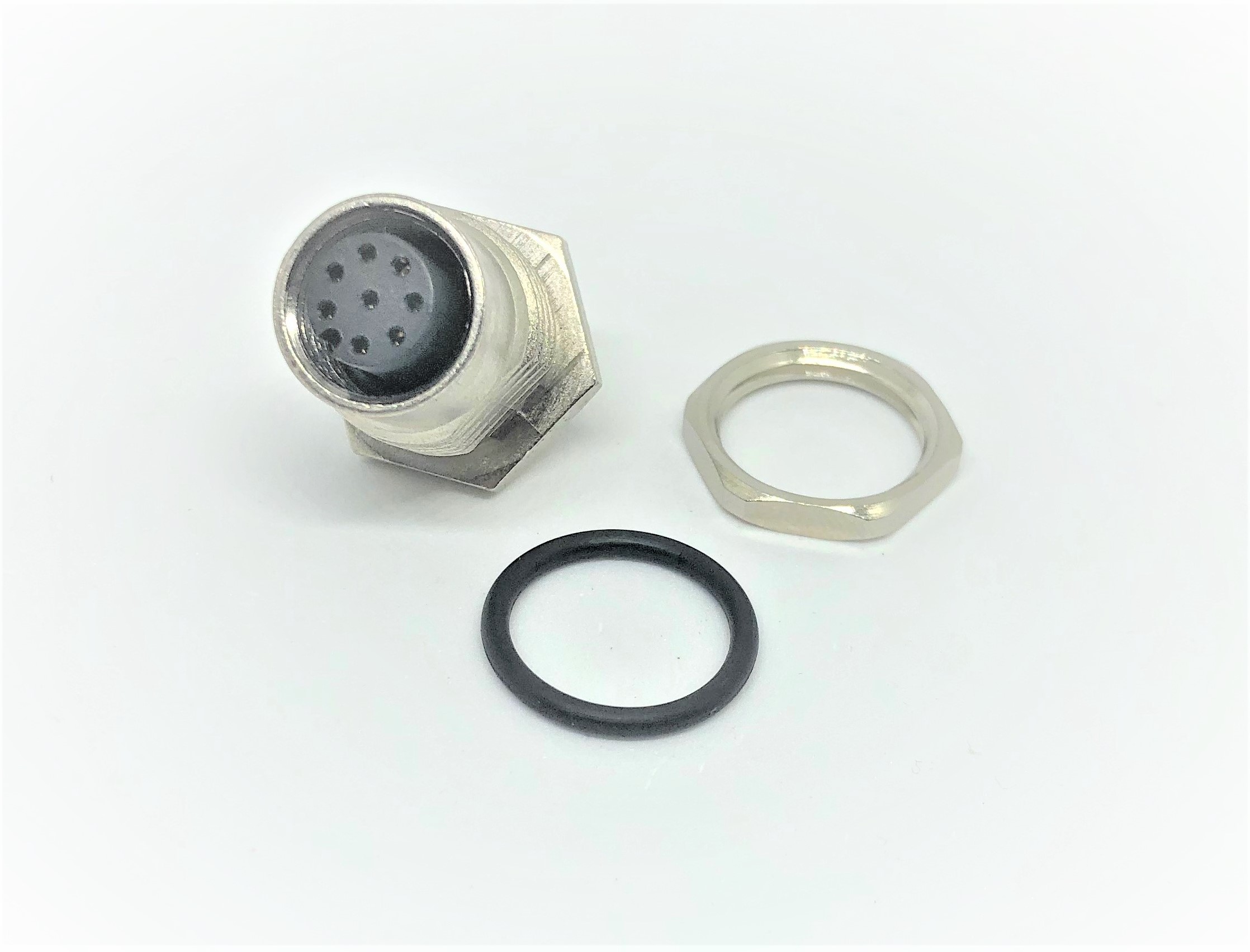 AM12-08PFFS-SF7001-A (M12, A Code, 8Pin, Front lock, For Cable) AM12-08PFFS-SF7001-A (M12, A Code, 8Pin, Front lock, For Cable)