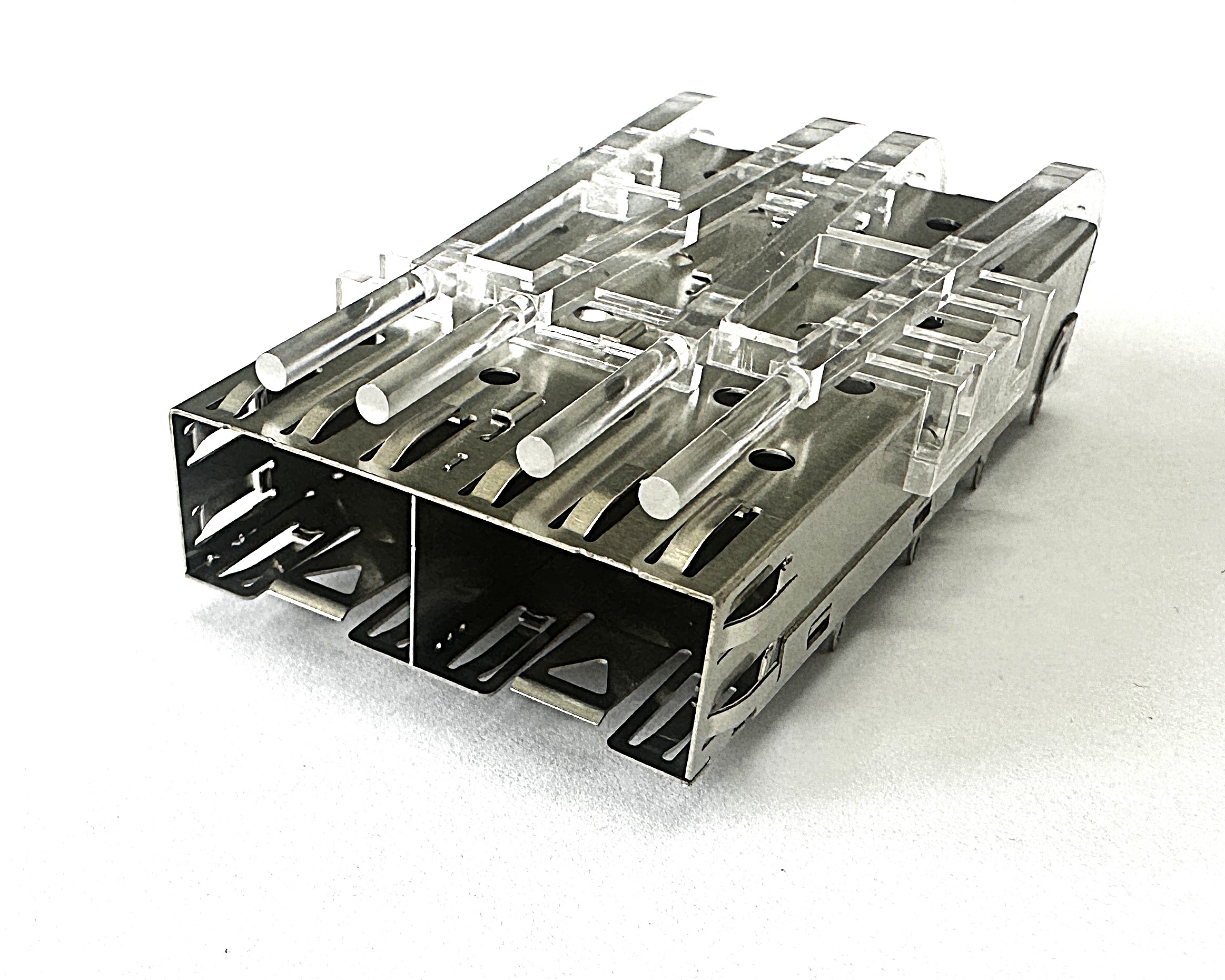 ASP01-6312101YL-H (SFP 1x2 Cage Press Fit With Light Pip)