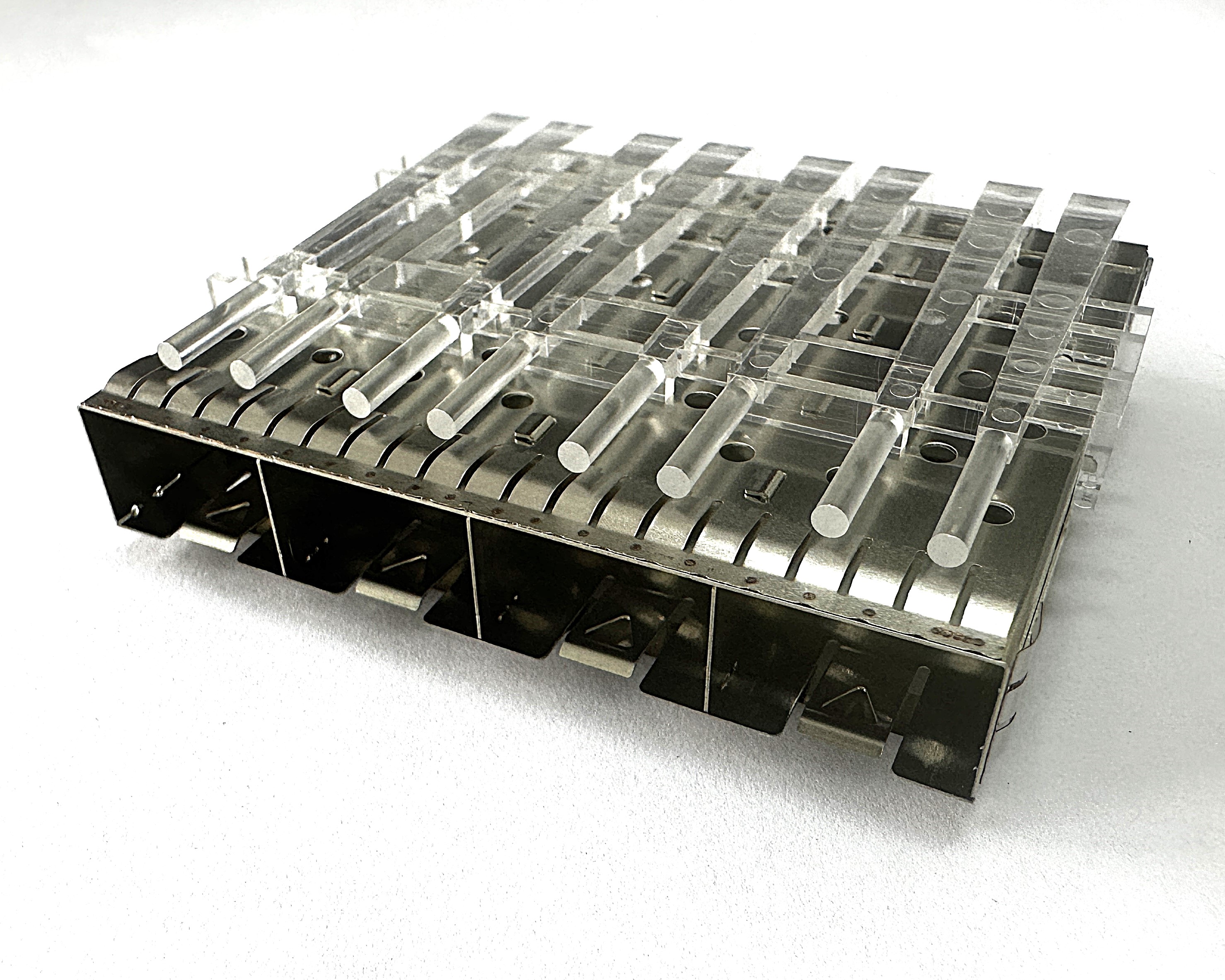 ASP02-6414101YL-H (SFP+ 1x4 Cage Press Fit with Light Pip)